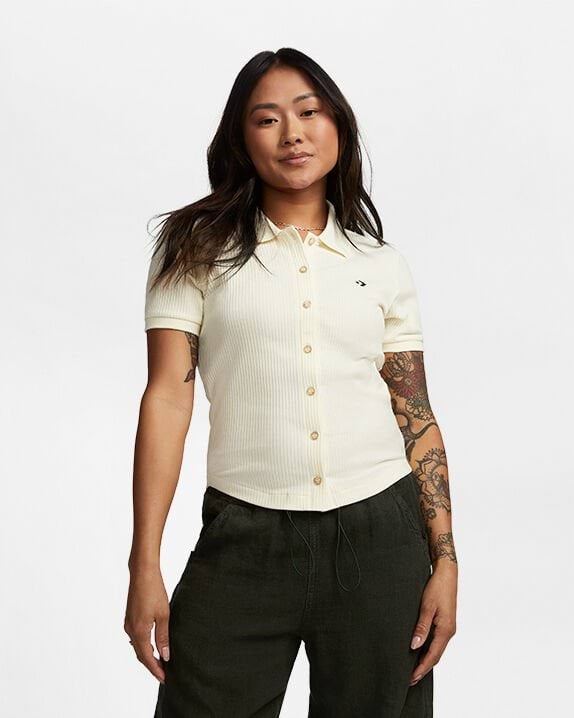 Slim Button-Up Polo