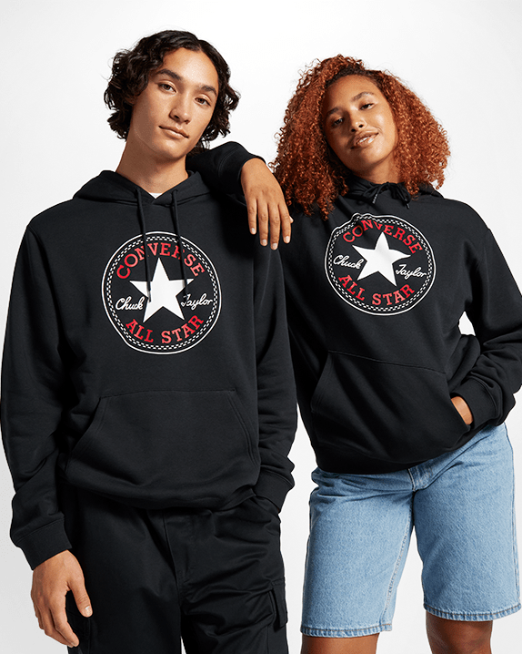 Converse Go-To All Star Patch Standard-Fit Fleece Pullover Hoodie