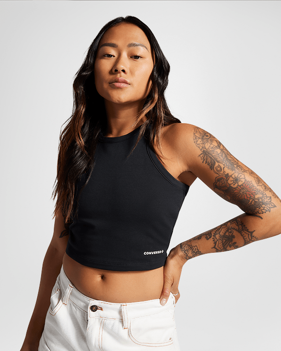 High Neck Knit Tank Top