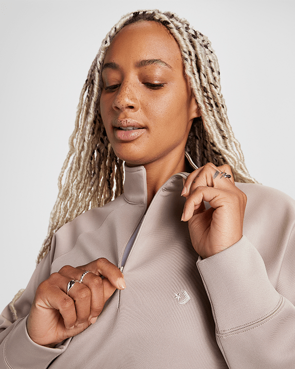 Cropped Fleece Turtleneck