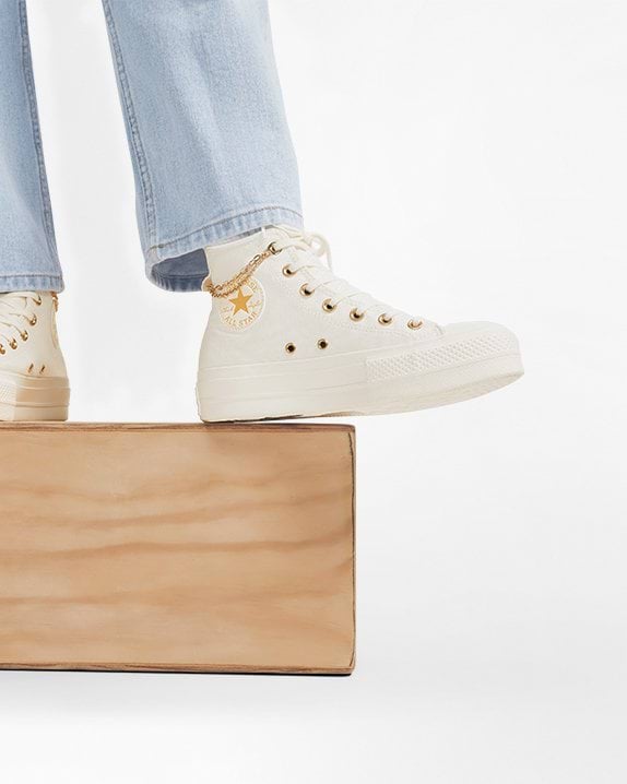 Chuck Taylor All Star Lift Platform Gold Chain