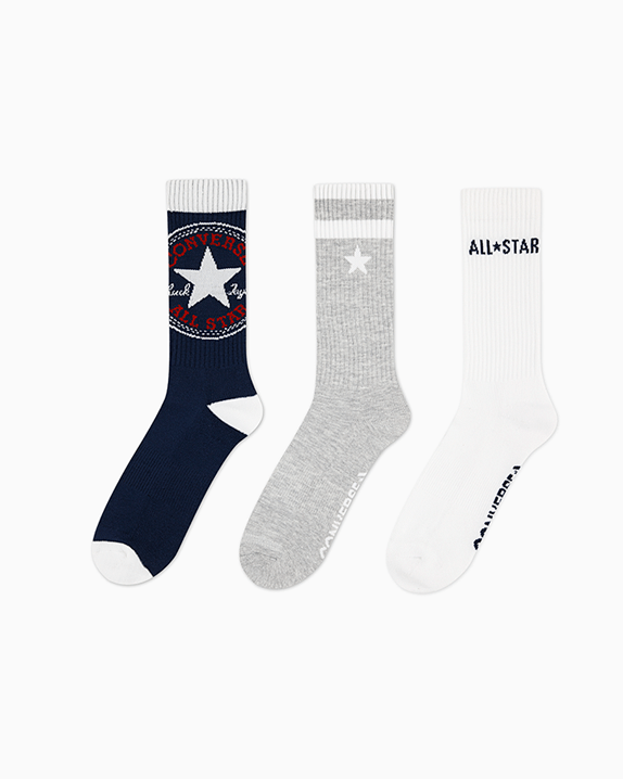 3-Pack Oversized Chuck Patch Crew Socks